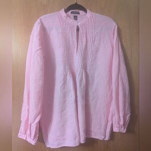 Chaps Rose Linen Blouse